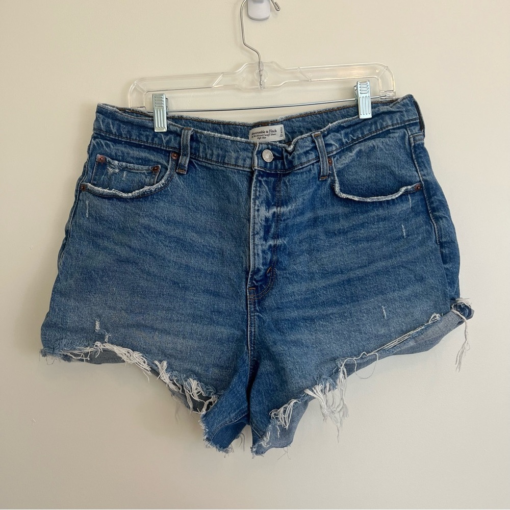 Abercrombie & Fitch‎ The 90s Relaxed Cutoff Short Denim Blue Women's Shorts